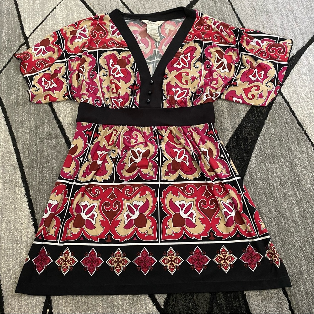 Speechless Black and Pink Patterned Long Blouse
